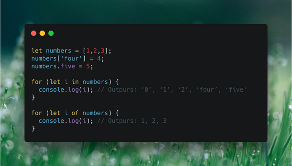 JavaScript difference between for...in and for...of